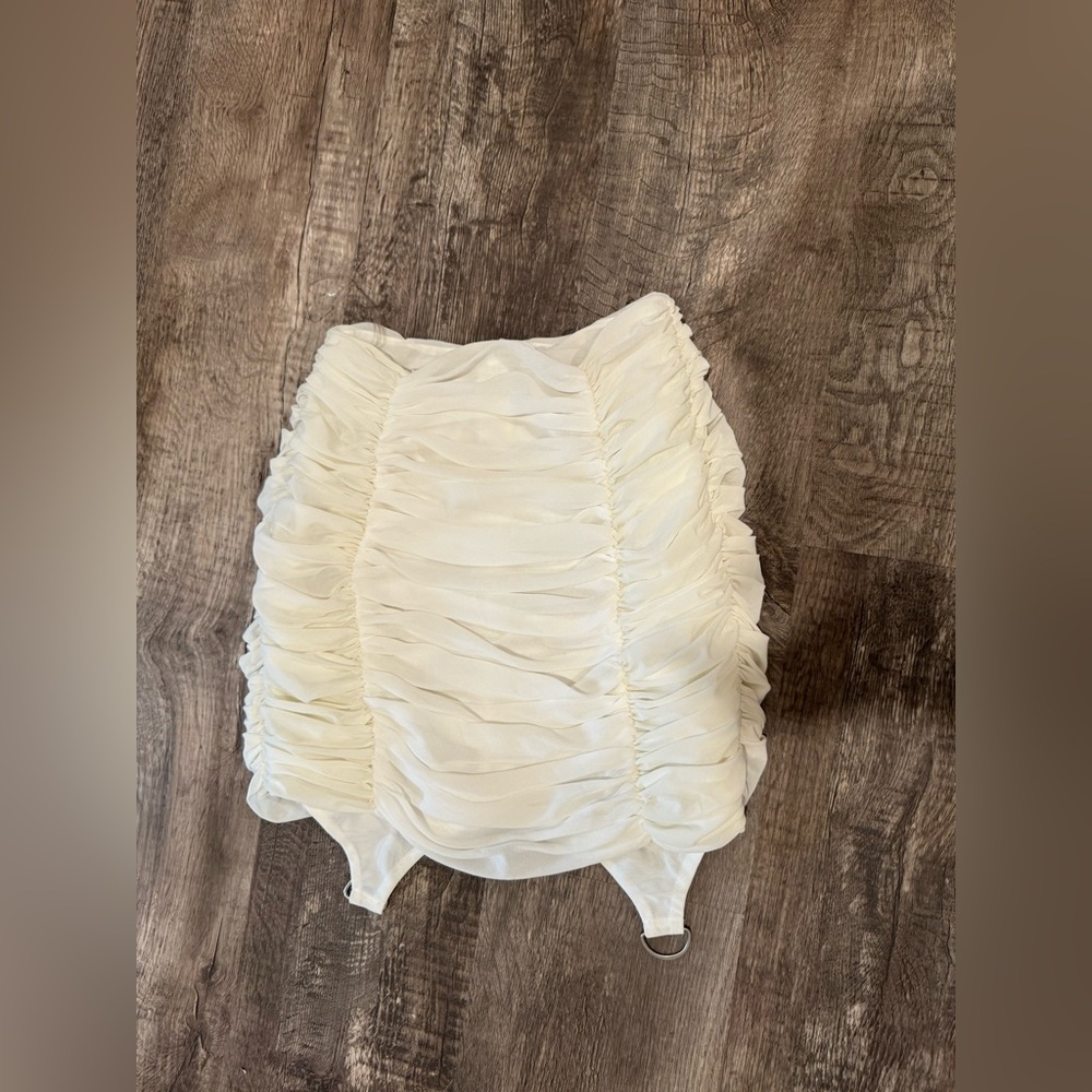 House of CB Cream Bubble Mini Skirt